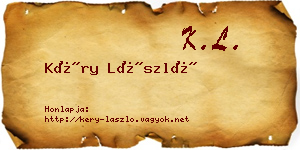 Kéry László névjegykártya